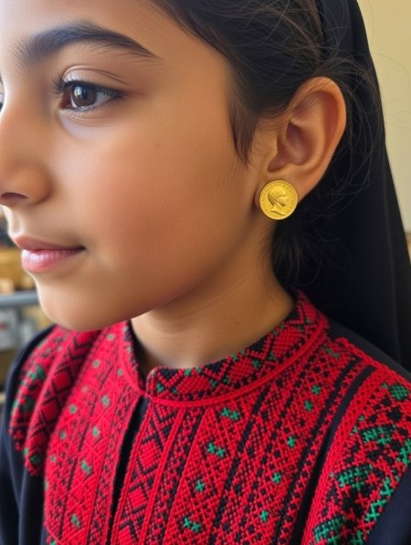 حلق ليره للاطفال وللصبايا (حلق طبعة)