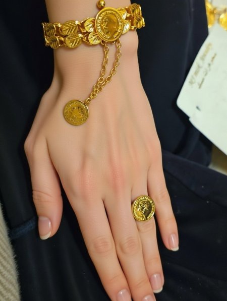 طقم اسواره حلبي ليره وخاتم ليره