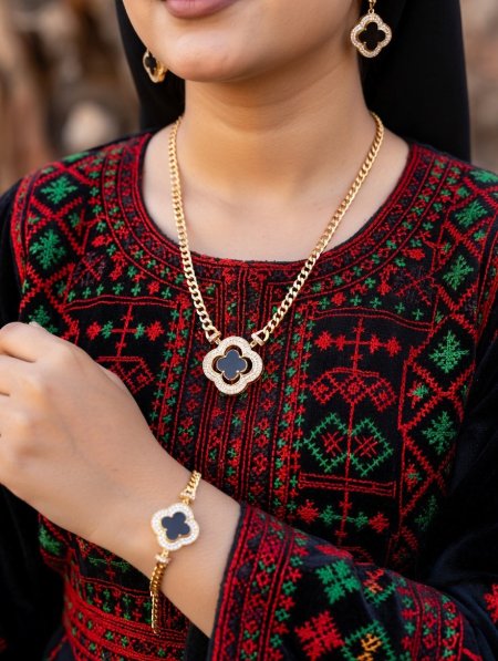 طقم فانكليف زيركون ٤ قطع اسود